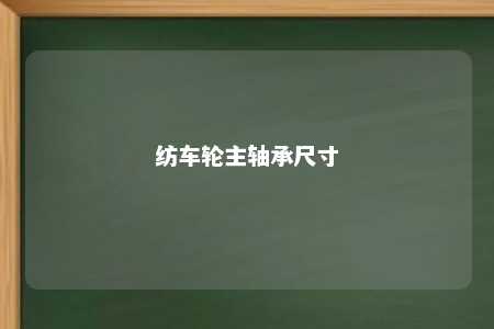 纺车轮主轴承尺寸 