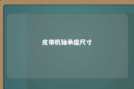 皮带机轴承座尺寸 