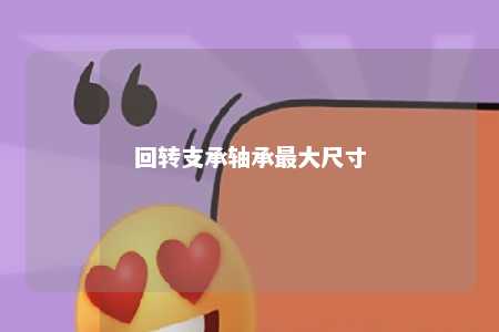 回转支承轴承最大尺寸 